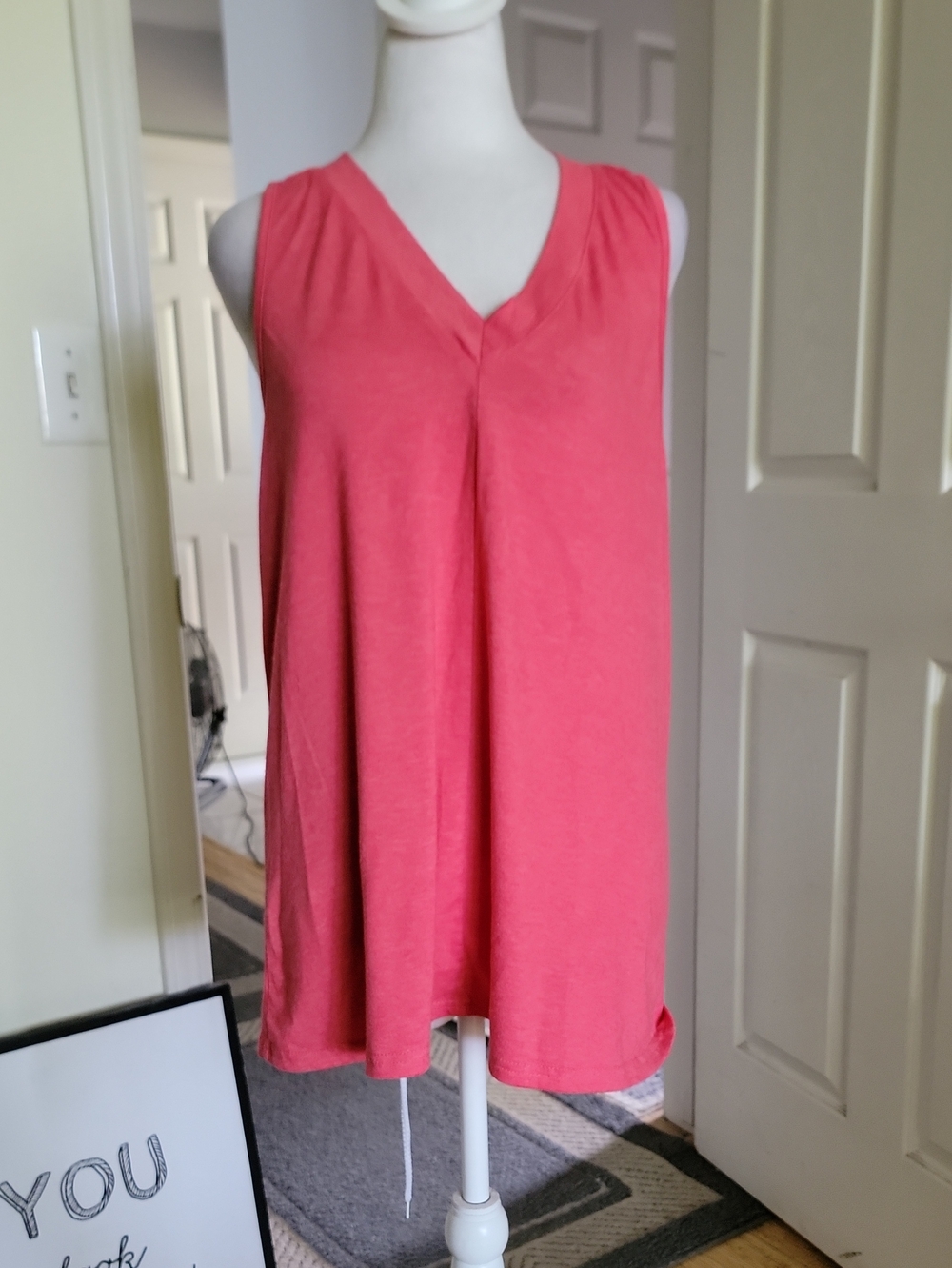 Unk Coral Pink V-Neck Sleeveless Tank